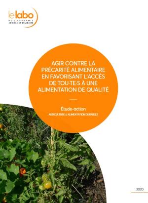 précarité alimentaire, aide alimentaire, environnement, circuits courts, coopération, Projet Alimentaire Territorial, alimentation, agriculture Couverture étude précarité alimentaire